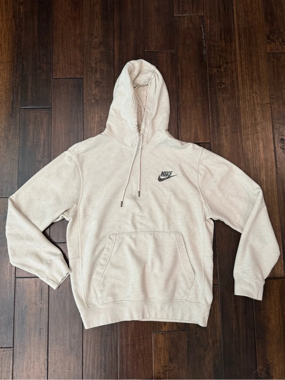 Nike Cream Pullover Hoodie with Embroidered Logo